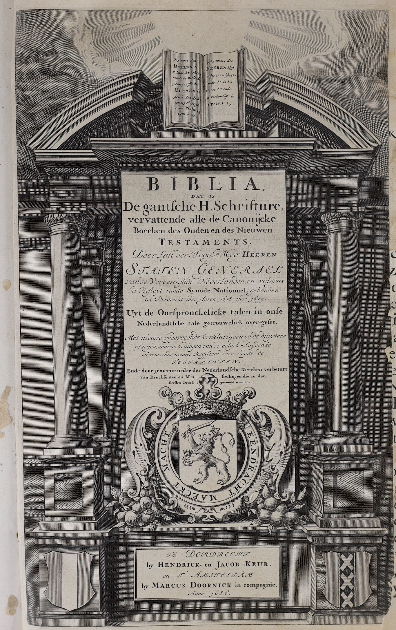 Holy Bible - The Holy Bible, containing the Old and New Testaments... (Authorised Version). portrait frontis., num. copper engraved plates, maps in outline colour & a coloured plan